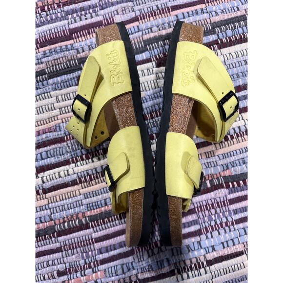 Birkenstock Birki's Yellow Green Perforated Sandals - 7/ 7.5 38EU - Picture 3 of 9